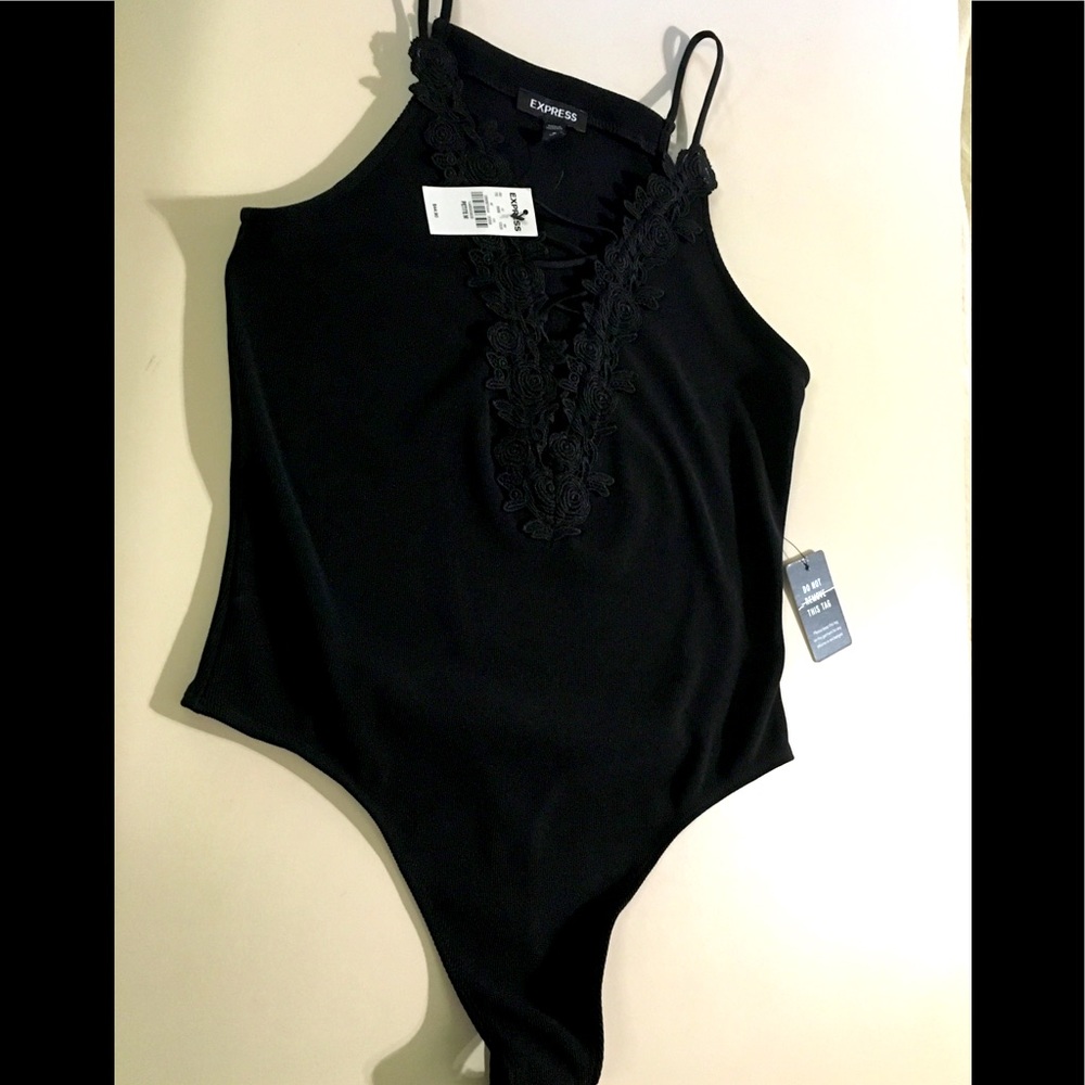 EXPRESS NWT Bodysuit Floral Lace Front w/Corset